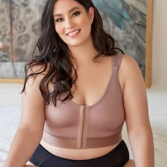 M-2XL POST SURGERY COMFORT SUPPORT BACK FAT SHAPER SECURE HOOK COMPRESSION BRA - Picture 3 of 7